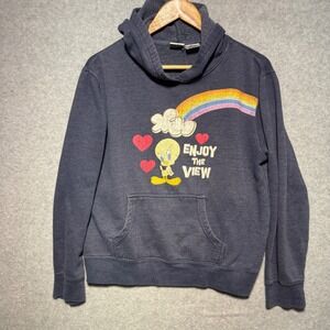 Looney Tunes Tweety Bird Enjoy The View Navy Blue Graphic Hoodie XL RN71868
